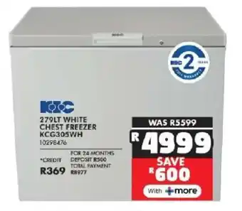 Russells KIC white chest freezer offer