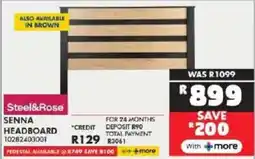 Russells Steel&Rose Senna Headboard offer