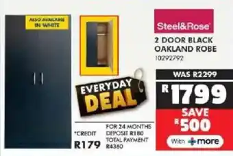 Russells Steel&Rose 2 door black oakland robe offer