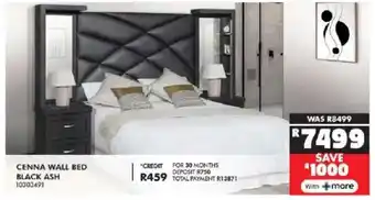 Russells Cenna wall bed black ash offer