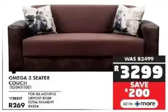 Russells Omega 3 seater couch offer