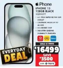 Russells iPhone 15 128GB Black offer