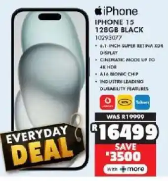 Russells iPhone 15 128GB Black offer