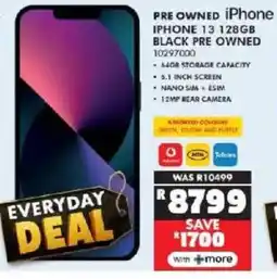 Russells iPhone 13 128gb black pre owned offer