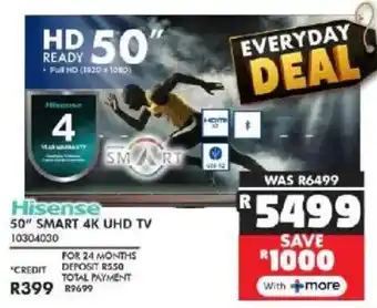 Russells Hisense 50" Smart 4K UHD TV offer
