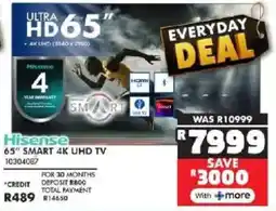 Russells Hisense 65" Smart 4K UHD TV offer