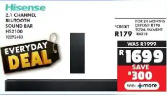 Russells Hisense 2.1 channel bluetooth sound bar hs2100 offer