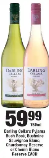 OK Liquor Darling Cellars Pyjama Bush Rosé, Bushvine Sauvignon Blanc, Chardonnay Reserve or Chenin Blanc Reserve offer