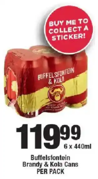 OK Liquor Buffelsfontein Brandy & Kola Cans offer