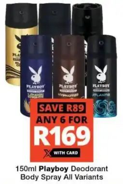 Checkers Playboy Deodorant Body Spray All Variants offer