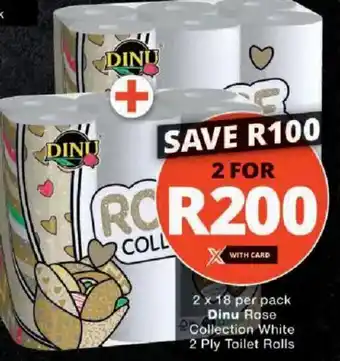 Checkers Dinu Rose Collection White 2 Ply Toilet Rolls offer