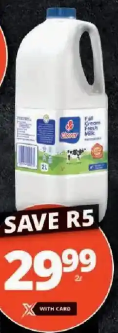 Checkers Clover Fresh Milk offer