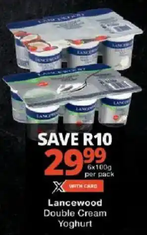 Checkers Lancewood Double Cream Yoghurt offer