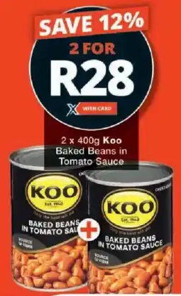 Checkers Koo Baked Beans in Tomato Sauce offer