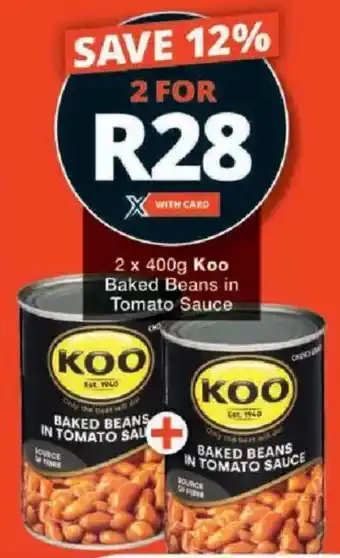 Checkers Koo Baked Beans in Tomato Sauce offer