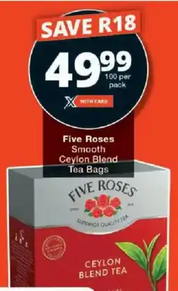 Checkers Five Roses Smooth Ceylon Blend Tea Bags offer