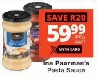 Checkers Ina Paarman's Pasta Sauce offer