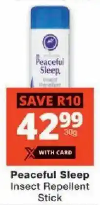 Checkers Peaceful Sleep Insect Repellent Stick offer