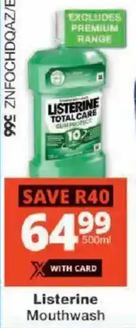 Checkers Listerine Mouthwash offer