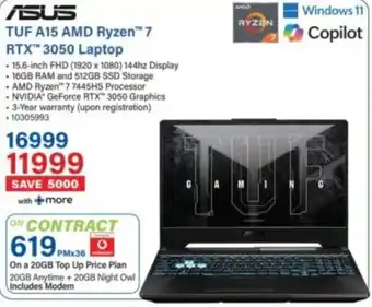 ASUS TUF A15 AMD Ryzen 7 RTX 3050 Laptop