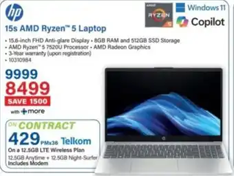 Incredible Connection HP 15s AMD Ryzen 5 Laptop offer
