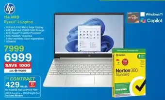 Incredible Connection HP 15s AMD Ryzen 3 Laptop offer