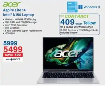 Incredible Connection Acer Aspire Lite 14 Intel N150 Laptop offer