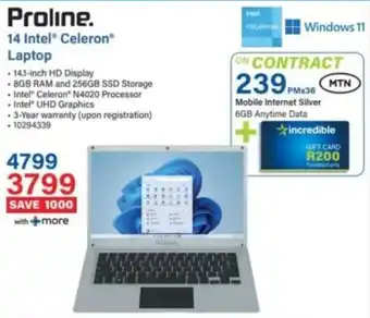 Incredible Connection Proline 14 Intel Celeron Laptop offer