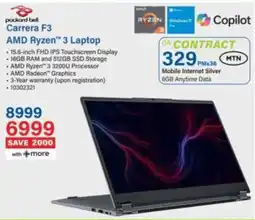 Incredible Connection Packard Bell Carrera F3 AMD Ryzen 3 Laptop offer