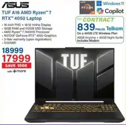 Incredible Connection ASUS TUF A16 AMD Ryzen 7 RTX 4050 Laptop offer