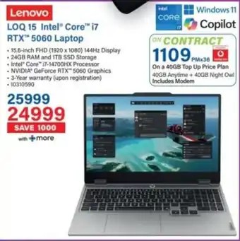 Incredible Connection Lenovo LOQ 15 Intel Core i7 RTX 5060 Laptop offer