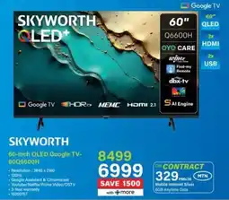 Incredible Connection Skyworth 60-inch QLED Google TV- 60Q6600H offer