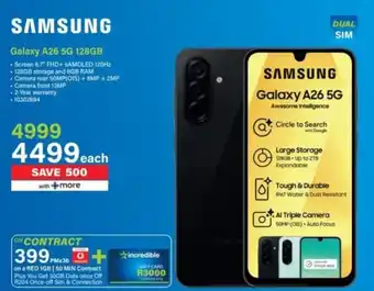 Incredible Connection Samsung Galaxy A26 5G 128GB offer