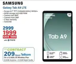 Incredible Connection Samsung Galaxy Tab A9 LTE offer