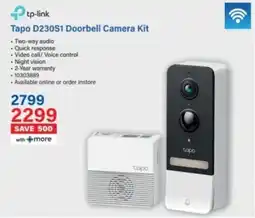Incredible Connection Tp-link Tapo D230S1 Doorbell Camera Kit offer
