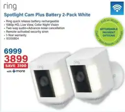 Incredible Connection Ring Spotlight Cam Plus Battery 2-Pack White offer