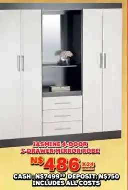 Lewis Jasmine 4-door 3-drawer mirror robe offer