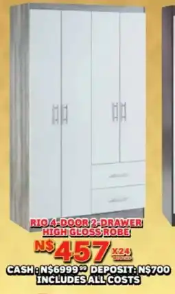 Lewis Rio 4-door 2-drawer high gloss robe offer