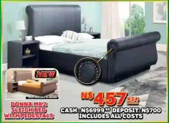 Lewis Donna mk2 sleigh bed with pedestals offer