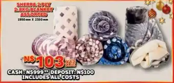 Lewis Sherpa 2ply blanket assorted offer