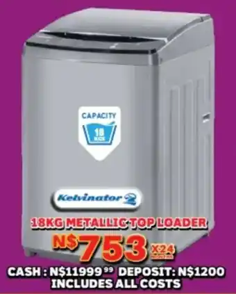 Lewis Kelvinator metallic top loader offer