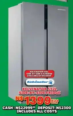 Lewis Kelvinator side-by-side fridge offer