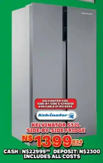 Lewis Kelvinator side-by-side fridge offer