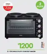 Fair Price Univa 2 Plate + Oven 30Ltr UMK30B offer