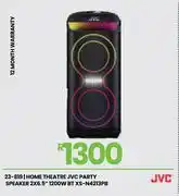 Fair Price JVC Home Theatre Party Speaker 2 x 6 1200W BT XS-N4213PB offer