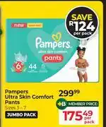 Dis-Chem Pampers Ultra Skin Comfort Pants Jumbo Pack Sizes 3-7-Per Pack offer