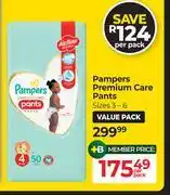 Dis-Chem Pampers Premium Care Pants Value Pack Sizes 3-6-Per Pack offer