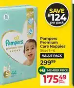 Dis-Chem Pampers Premium Care Nappies Value Pack Sizes 1-6-Per Pack offer