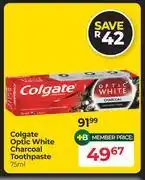 Dis-Chem Colgate Optic White Charcoal Toothpaste-75ml offer