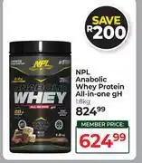 Dis-Chem NPL Anabolic Whey Protein All In One gH-1.8Kg offer